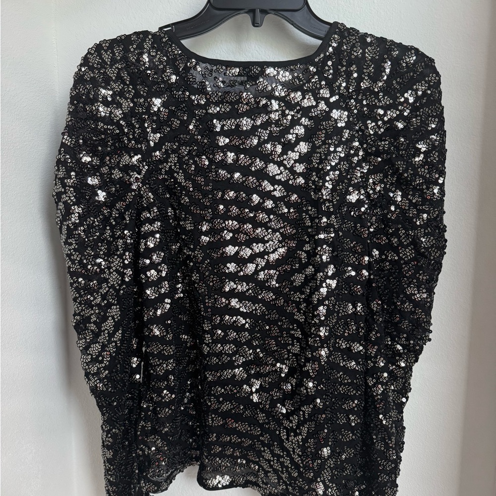 Express Black color and Silver Sequin Blouse size S-P